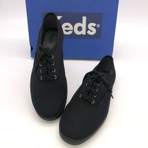 NEW Monochrome Black Canvas Champion Keds - 8.5